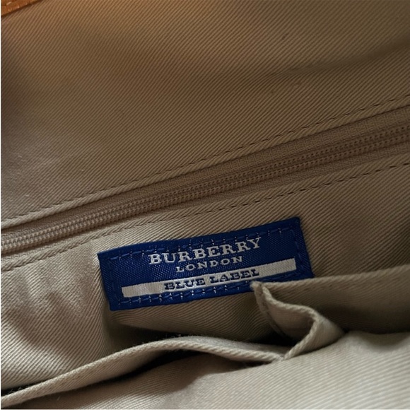 Burberry Blue Label Pink & Maroon Nylon Nova Check Tote - Picture 9 of 10